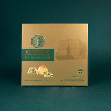 Verpackung von Maamoul mit Pistazien, Vorderseite