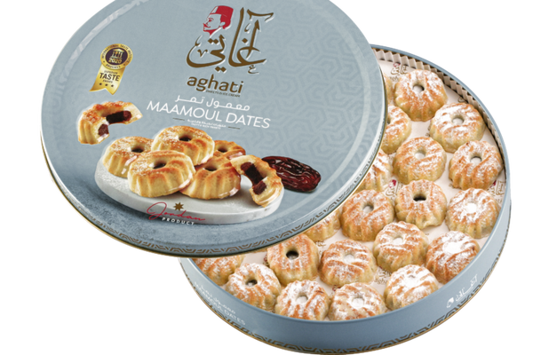 Aghati Mamoul Monaqash Grieß (Datteln) Dose, 1000g - Al Basha Sweets