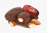 Datteln mit Mandel mit dunkler Schokolade überzogen - Al Basha Sweets